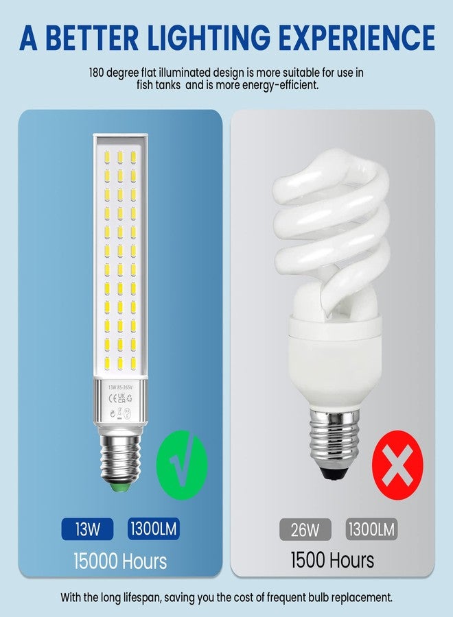 2FY2SW Aluxcia E26 Aquarium Light Bulbs Daylight 5500K,2-Pack(Remove/Bypass The Ballast) - Image 4