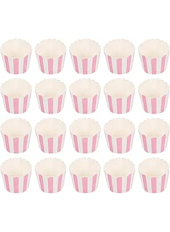Pink Striped Muffin Cups 100 Pcs High Temperature Resistant Baking Paper Cupcake Liners for DIY Party Supplies - Image 1