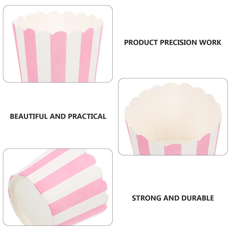Pink Striped Muffin Cups 100 Pcs High Temperature Resistant Baking Paper Cupcake Liners for DIY Party Supplies - Image 4