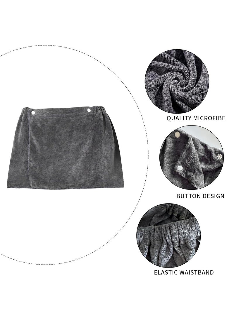 منشفة استحمام رجالية قابلة للارتداء 2 في 1 – منشفة شاطئ من ألياف فائقة النعومة، ناعمة، ماصة، مقاومة للانزلاق، تنورة استحمام وسروال في آن واحد. - Image 1