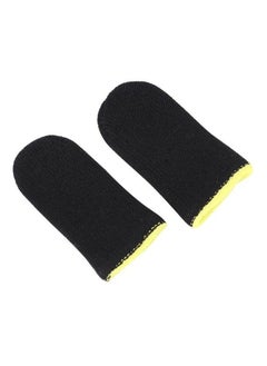 Generic Carbon Fiber Finger Sleeves For PUBG Mobile Games Contact Finger Sleeve - Black+yellow  - Image 1