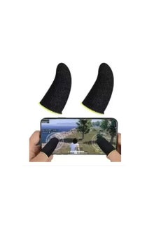 Generic Carbon Fiber Finger Sleeves For PUBG Mobile Games Contact Finger Sleeve - Black+yellow  - Image 3