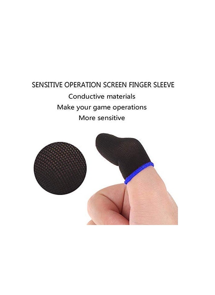 Generic - Carbon Fiber Finger Sleeves For PUBG Mobile Games Contact Finger Sleeve - Black+Blue - Image 1