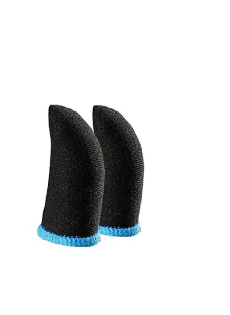 Generic - Carbon Fiber Finger Sleeves For PUBG Mobile Games Contact Finger Sleeve - Black+Blue - Image 1