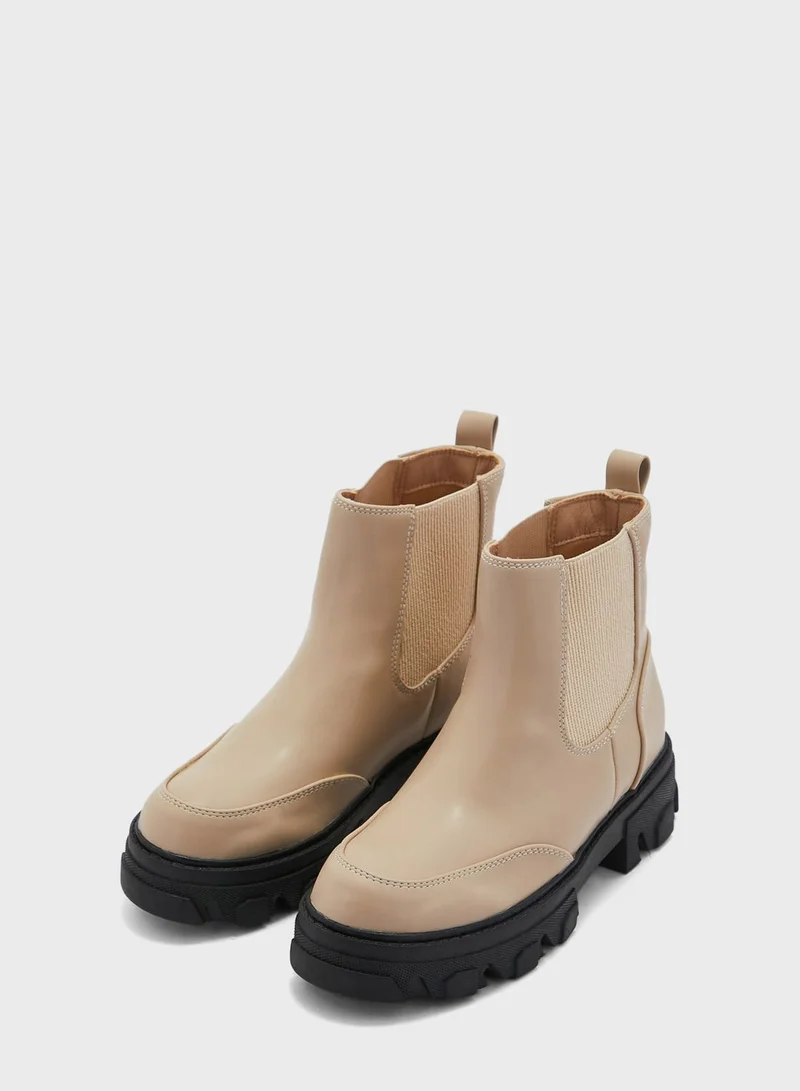 Ginger Chunky Sole Ankle Boots