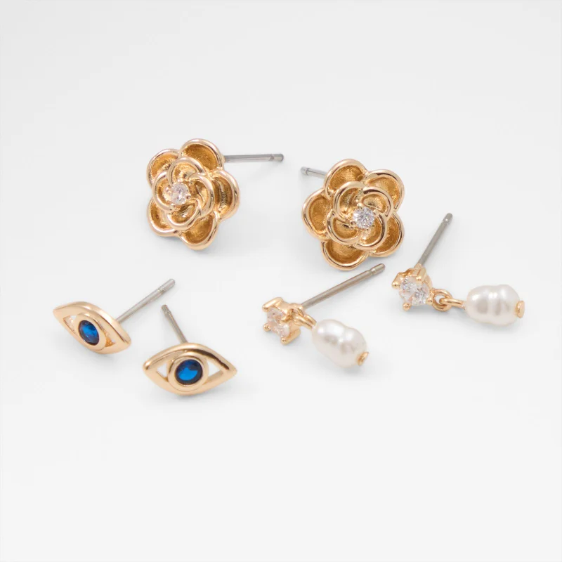 الدو FIRAE 3-Pack Gold-Tone Earrings Set