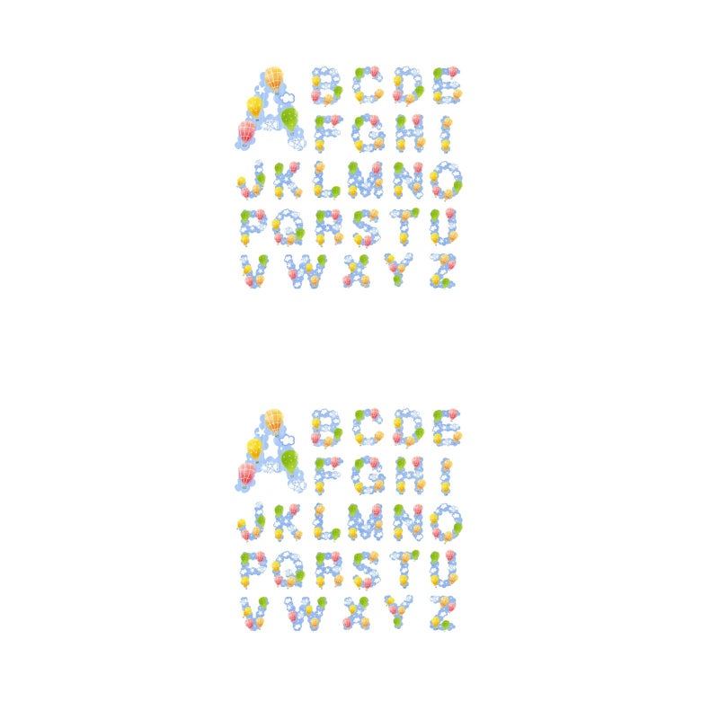4 Sheets Alphabet Wall Sticker Hot Air Balloon Wallpaper Unique Wall Decal Decorative Sticker for Home Kids Room - Image 1