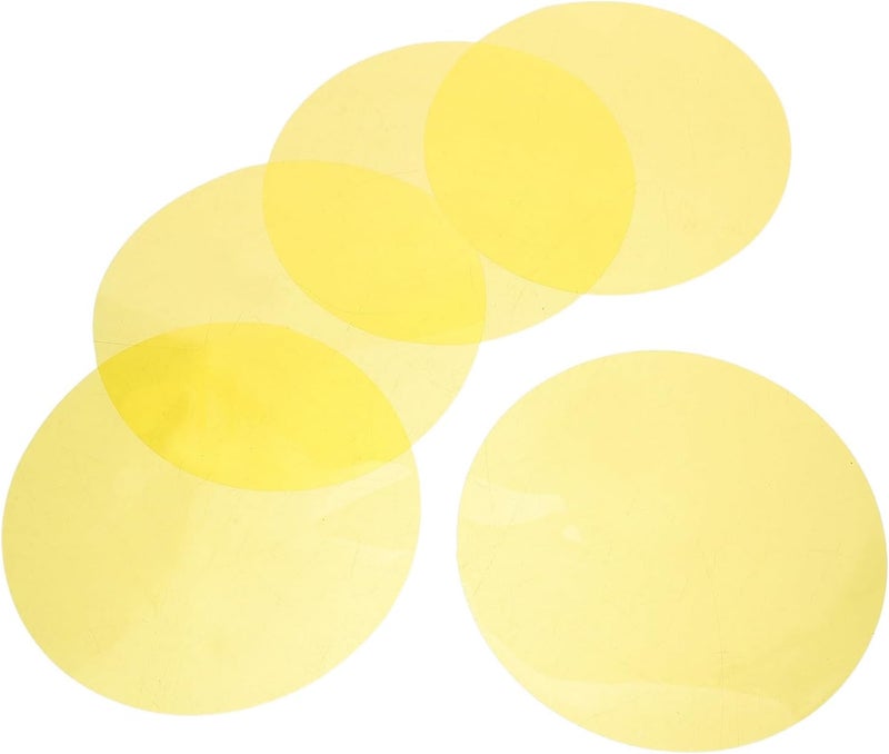 5pcs Gel Light Filters - 5" Yellow Plastic Sheets for Color Correction - Lighting Gels Warm Light Filters for Photography LED Lamps Downlights & Microlandscape Flashlight - Image 1