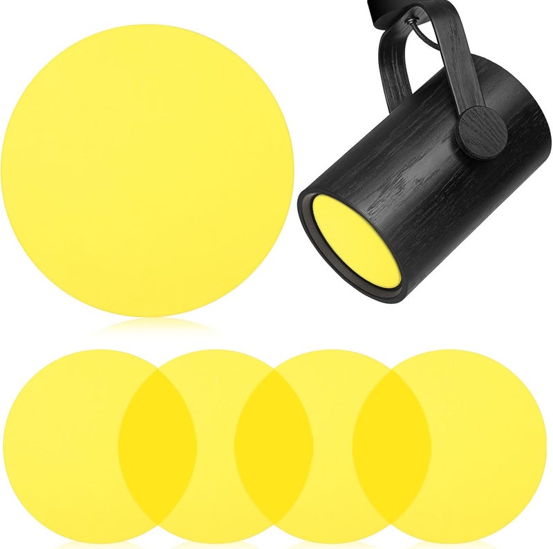 5pcs Gel Light Filters - 5" Yellow Plastic Sheets for Color Correction - Lighting Gels Warm Light Filters for Photography LED Lamps Downlights & Microlandscape Flashlight - Image 4