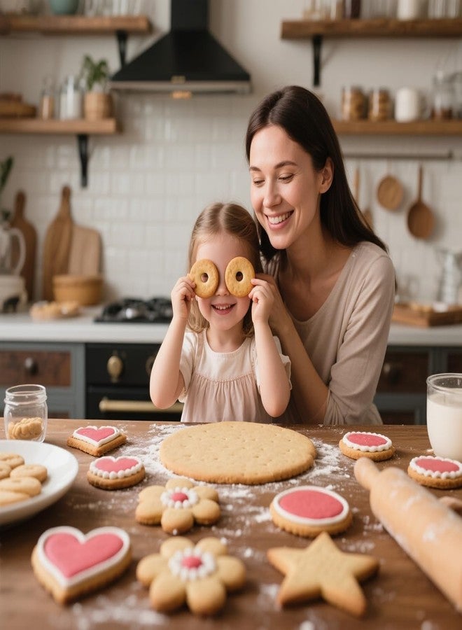 CLICKSY 12-Piece Stainless Steel Cookie Cutter Set | Heart, Flower, Star & Round Shapes | Food-Grade, Non-Stick & Durable Biscuit Cutters | Perfect for Baking, Fondant & Snacks - Image 2