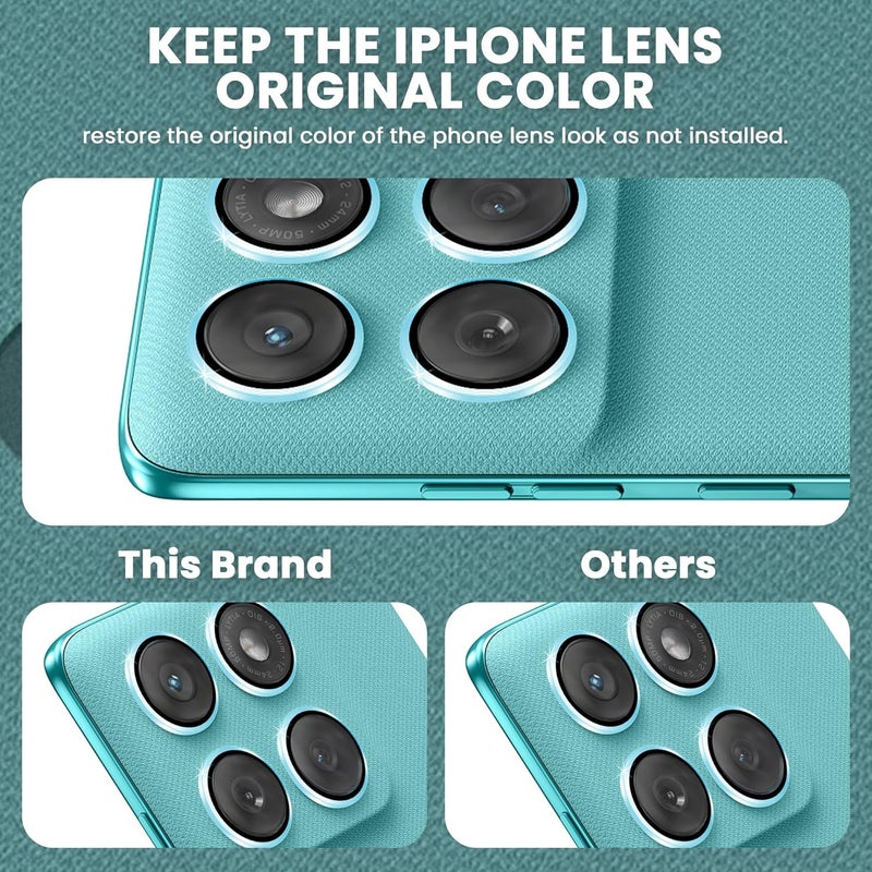 FIRST MART Camera Lens Protectors for Motorola Edge 60 Fusion (6.67 Inches) Tough HD Individual Aluminum Alloy Lens Ring Cover, Scratch Resistant, Thin Lens Protection| Blue, 1 Pack - Image 3