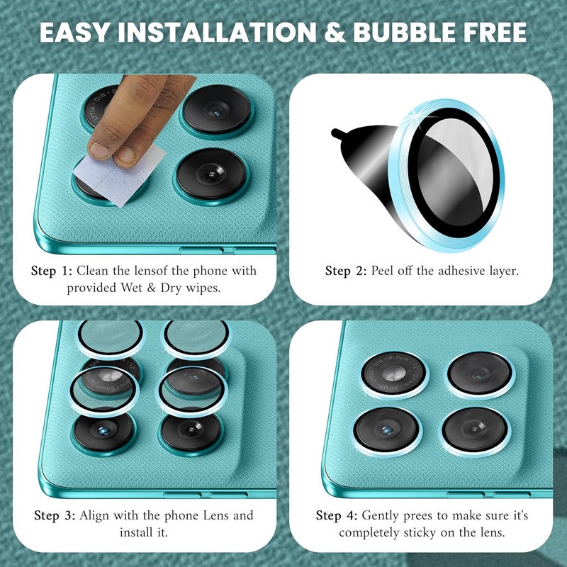 FIRST MART Camera Lens Protectors for Motorola Edge 60 Fusion (6.67 Inches) Tough HD Individual Aluminum Alloy Lens Ring Cover, Scratch Resistant, Thin Lens Protection| Blue, 1 Pack - Image 2