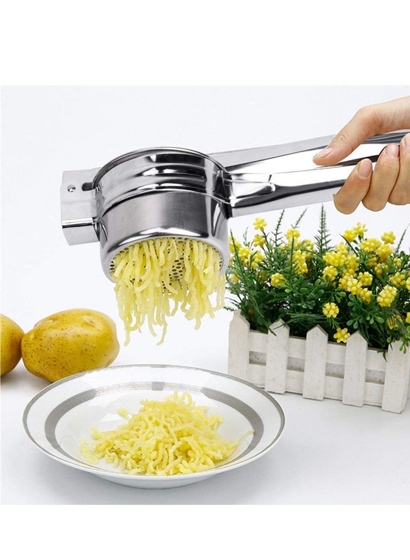 مصفاة البطاطس وهرسها مع 3 أقراص قابلة للتبديل متعددة الوظائف هراسة فواكه لوازم المطبخ هرسات طعام من الفولاذ المقاوم للصدأ - Image 3