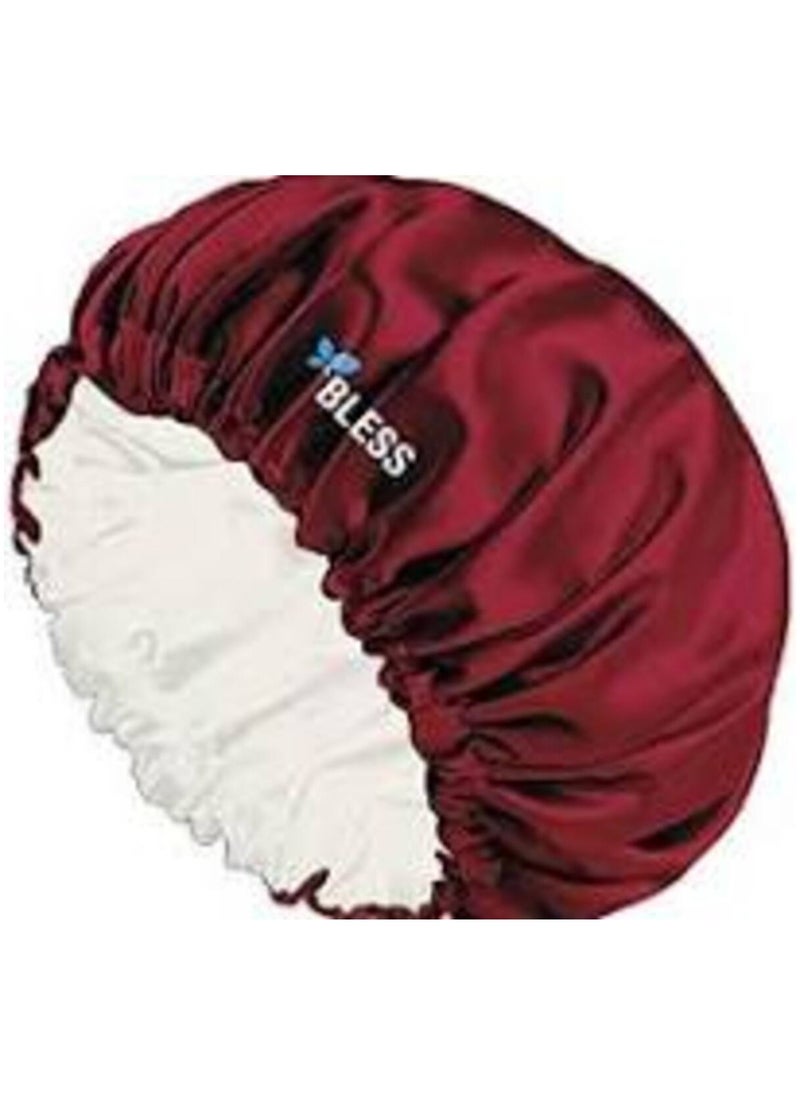Bless Bless satin bonnet maroon  - Image 2