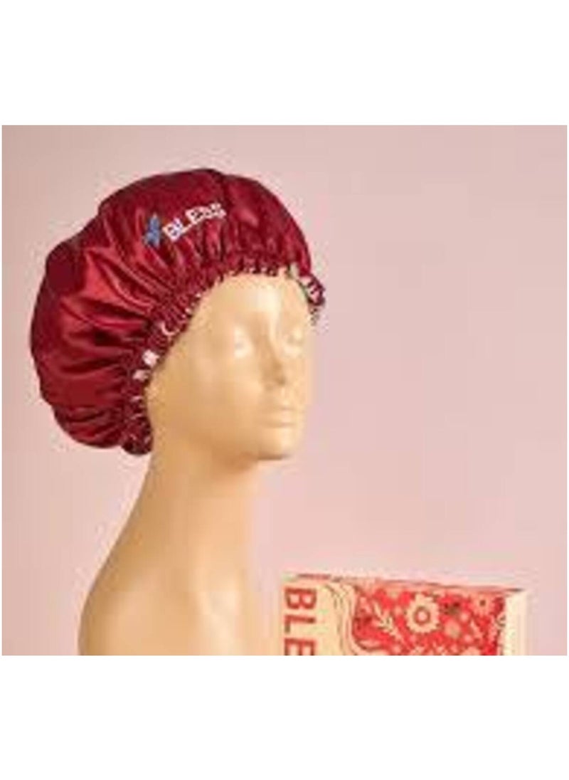 Bless Bless satin bonnet maroon  - Image 4