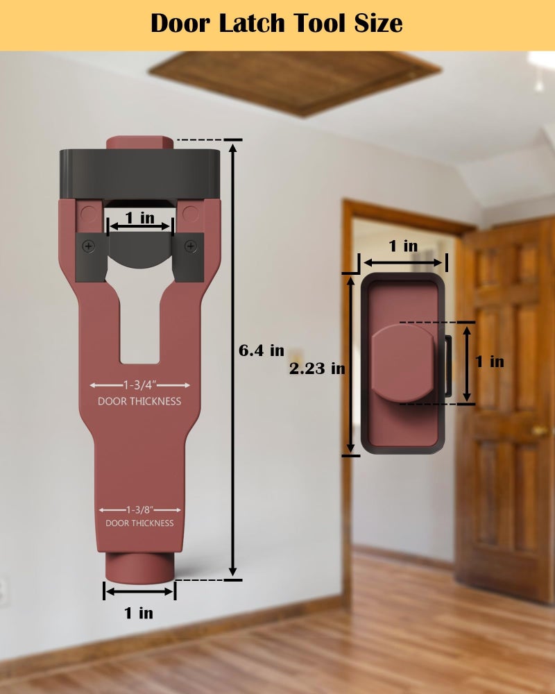 Xfopz Door Latch Mortise Tool, Door Latch Installation Kit, Accurate Professional Installation, Door Latch Tool for Use with 1-3/4" or 1-3/8" Thick Wooden Door Strike Plate Jig - Image 3