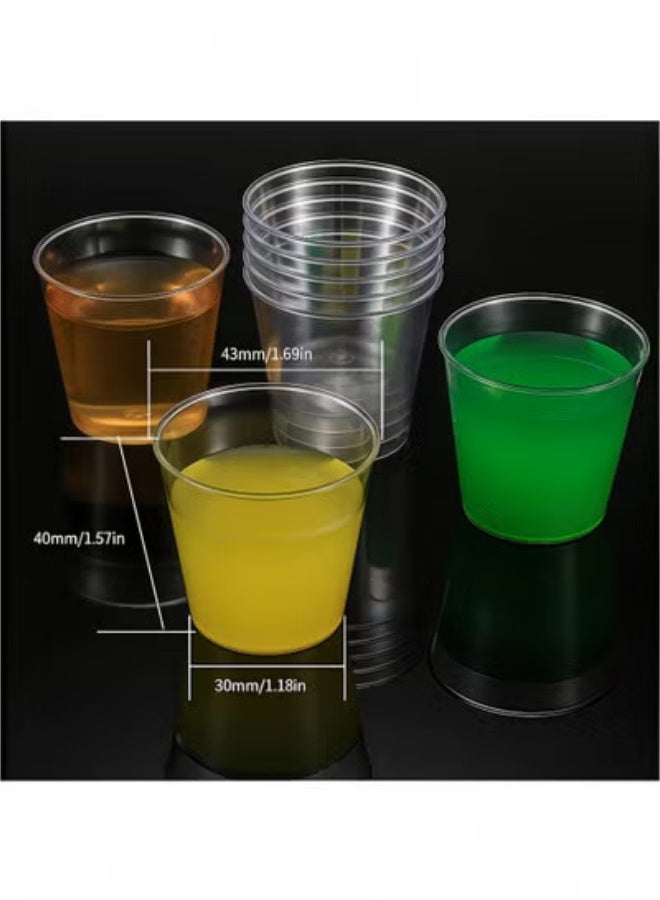 fantasize Clear Plastic Cups, 100 Pack 30ml Plastic Glasses Made of PS Material, Premium Disposable Cups for Tasting Food Samples, for Condiments, Tasting, Sauce - Image 4