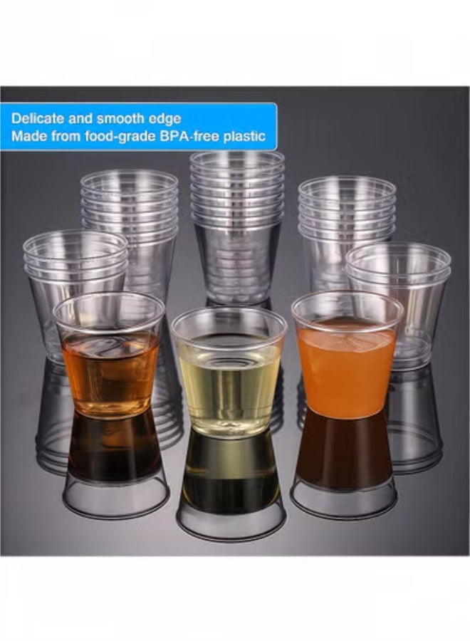fantasize Clear Plastic Cups, 100 Pack 30ml Plastic Glasses Made of PS Material, Premium Disposable Cups for Tasting Food Samples, for Condiments, Tasting, Sauce - Image 2