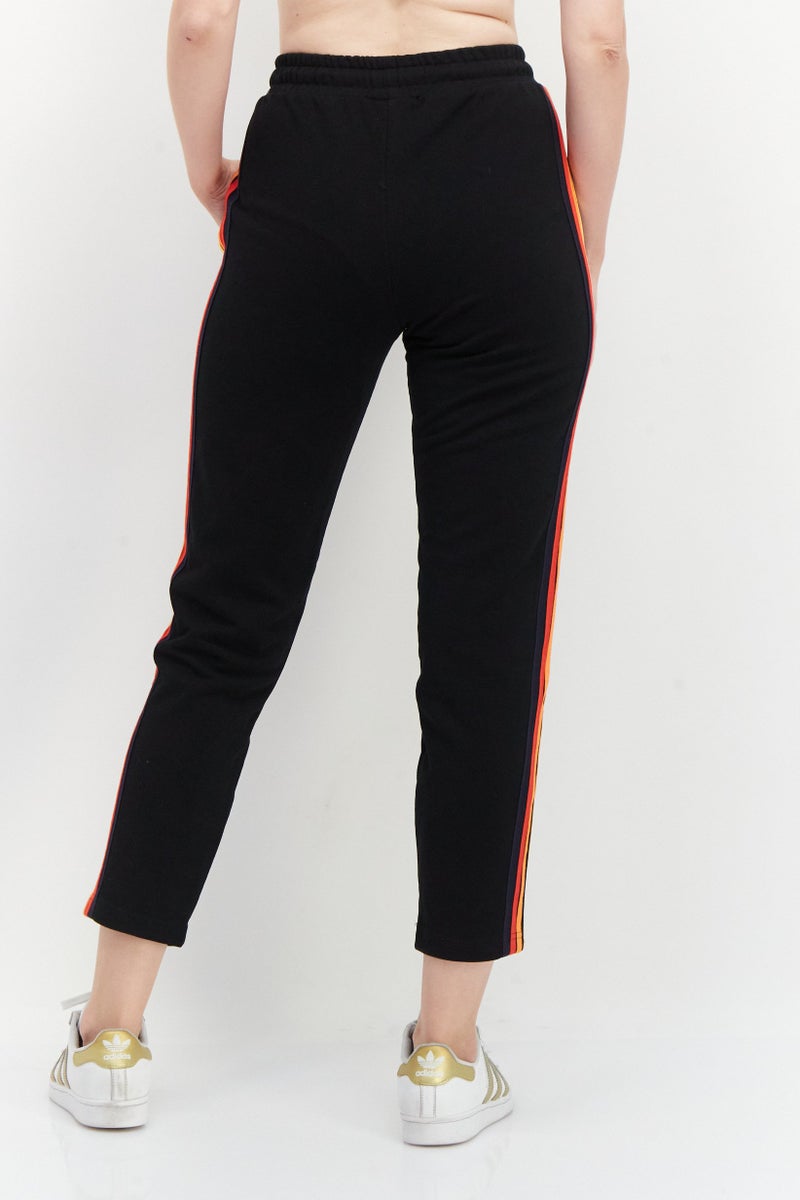 Ocean Pacific Women Drawstring Embroidered Logo Sweatpants, Black - Image 3