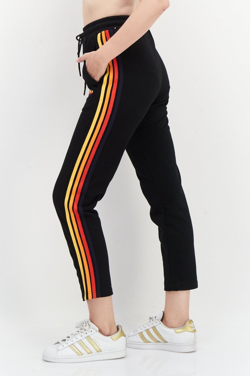 Ocean Pacific Women Drawstring Embroidered Logo Sweatpants, Black - Image 2