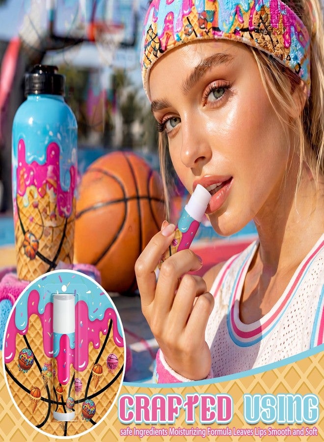 Batiyeer 30 Pcs Basketball Ice Cream Drip Lip Balms Summer Sport Party Goodie Favor Basketball Drip Gift Set Bulk Sports Team Gifts Birthday Party Decorations Inspirational Accessories for Teen Adults - Image 3