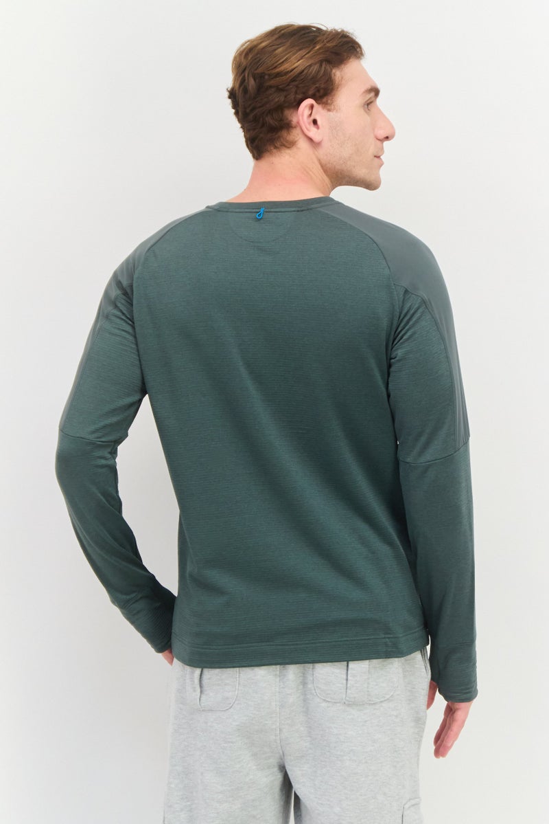 Brooks Men Sportswear Fit Long Sleeves Running Sweatshirt, Olive  - Image 3