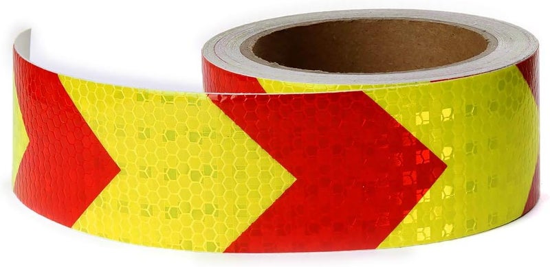 AISEY Reflective Tape Waterproof High Visibility Red & Yellow, Industrial Marking Tape Heavy Duty Hazard Caution Warning Safety Adhesive Tape Outdoor 2 Inch by 150 Feet - Image 2
