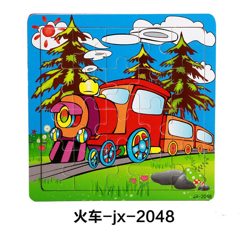 Supply Of 20 Pieces Of Wooden Puzzle Toys Children'S Early Childhood Education Diy Wooden Cartoon Animal Plane Puzzle - Image 1