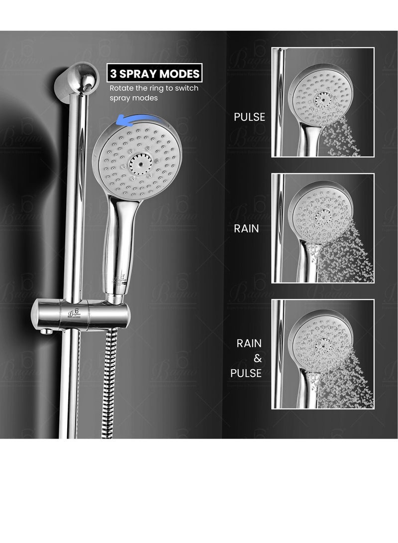 B BAGNO Tempesta Bt02, sliding bar, b bagno sliding bar wall mounted shower tempesta, shower rail - Image 5