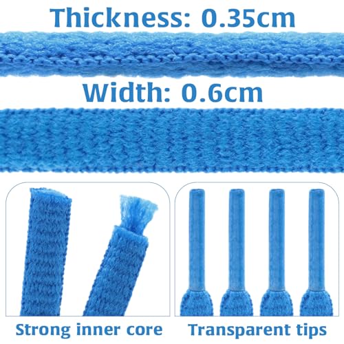 DELELE 2Pair Oval Shoes laces 42 Colors Half Round 1/4" Athletic ShoeLaces for Sport/Running Shoes Shoe Strings Baby Blue -45 inch - Image 3