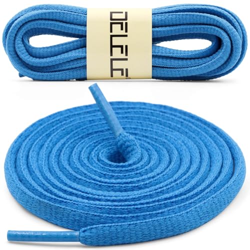 DELELE 2Pair Oval Shoes laces 42 Colors Half Round 1/4" Athletic ShoeLaces for Sport/Running Shoes Shoe Strings Baby Blue -45 inch - Image 2