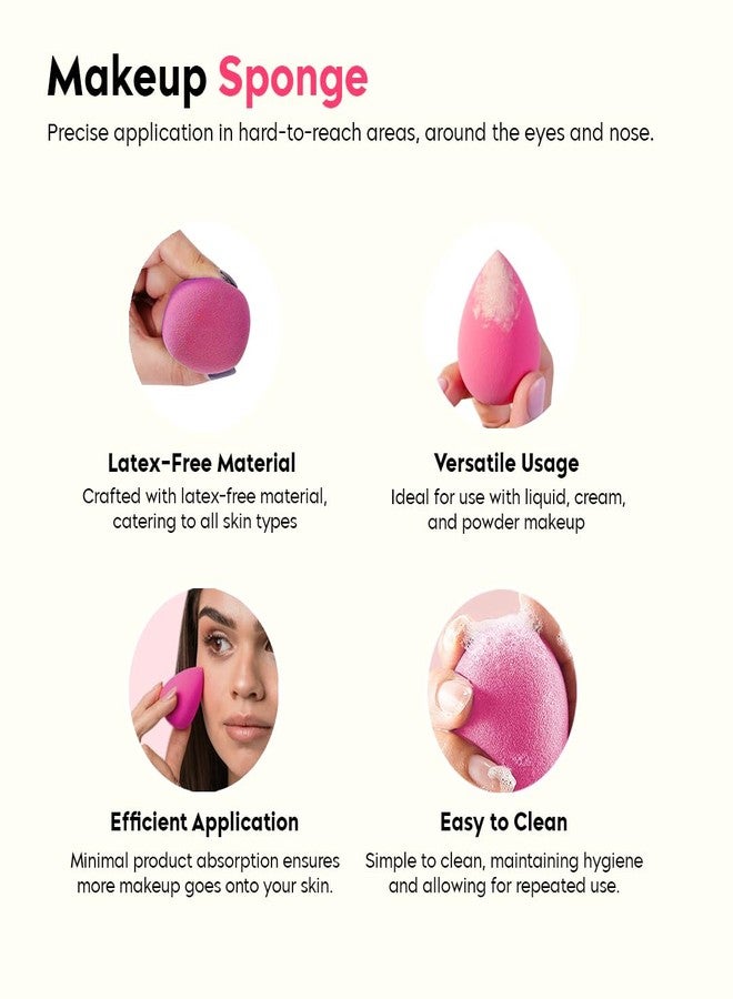 Gleva Powder Foundation Brush & 2Pcs Makeup Blender Combo Set, Premium Flat Top Kabuki Brush for Liquid & Cream Makeup with Professional Make up Sponge for Perfect Blending & Smooth Application - Image 3