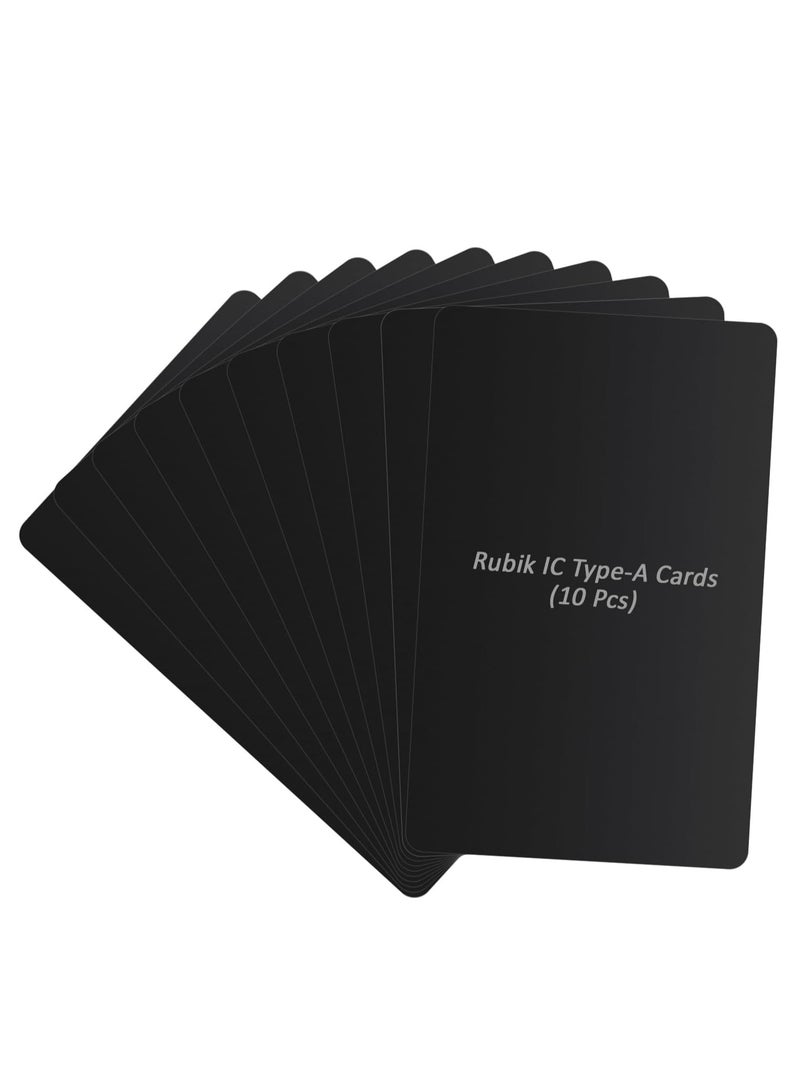 Rubik بطاقات مفاتيح RFID من نوع IC - للناسخ/القارئ/الكاتب/المكرر RFID (أسود، 10 بطاقات) - Image 1