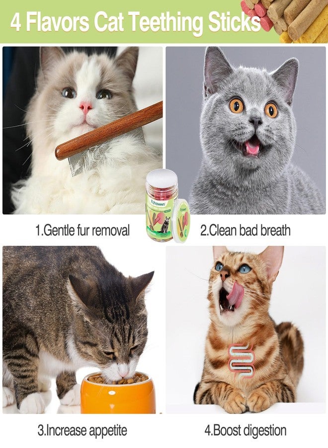 Fchowwn 4 Flavors/110g Freeze-Dried Cat Treats,Chew Sticks for Cats and Dogs,Cats Dental Healthy and Hairball Control,Digestive Health Support,(Beef,Cat Grass Salmon,Chicken Pumpkin,Chicken Dragon Fruit) - Image 4