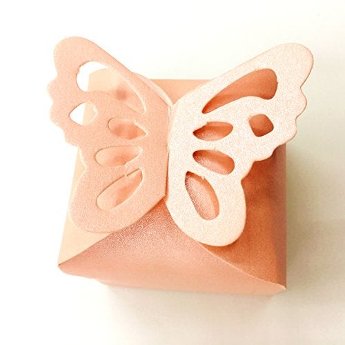 AWESON PARTY Pink Butterfly Candy Treat Boxes Set Wedding Party Favors Mother’s Day Birthday Baby Shower Party Small Gift Box Bulk Supplies 2x2x2 inch, 50pc - Image 3