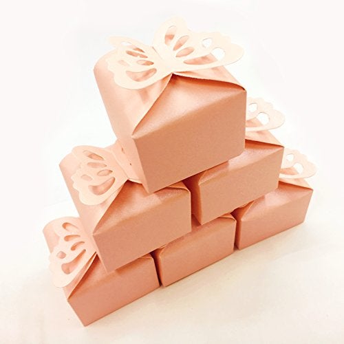 AWESON PARTY Pink Butterfly Candy Treat Boxes Set Wedding Party Favors Mother’s Day Birthday Baby Shower Party Small Gift Box Bulk Supplies 2x2x2 inch, 50pc - Image 5