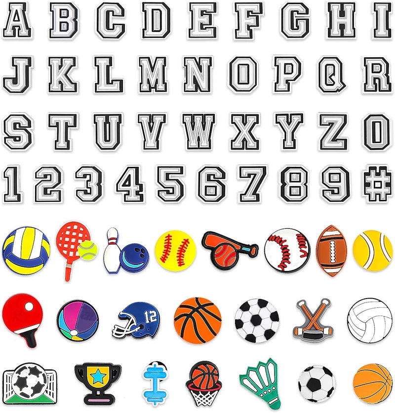 klarako Letters Numbers Shoe Charms, A-Z Letters & 0-9# Numbers Clog Charms DIY Shoes Pins for Boy Girl Teens Men Women and Adults - Image 1
