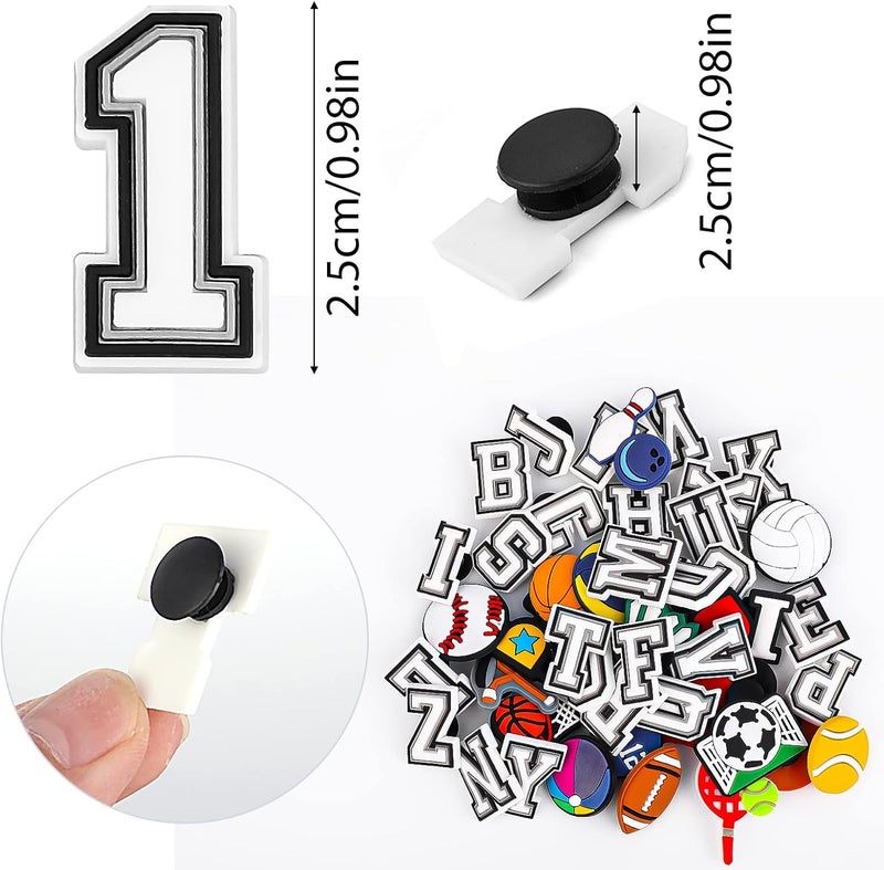 klarako Letters Numbers Shoe Charms, A-Z Letters & 0-9# Numbers Clog Charms DIY Shoes Pins for Boy Girl Teens Men Women and Adults - Image 3