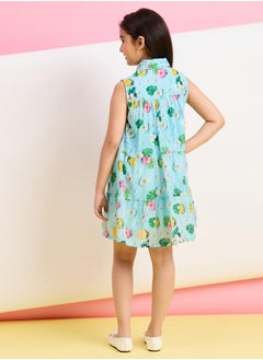 Stylo Bug Floral Print Collared Sleeveless Dress by Styli  - Image 4