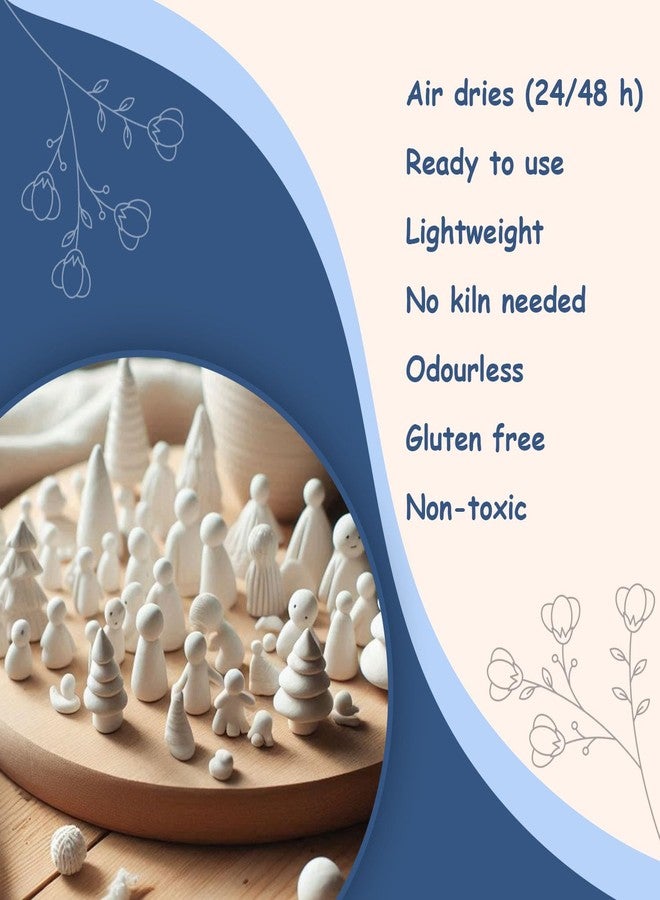Greenify White Air Dry Clay 950g for Lippan Art, Pottery, Craft Projects, DIY Sculpting, Handmade Modeling, Moulding, and Creative Artwork | Smooth Finish Mouldit Clay for Crafting and Artistic Creations - Image 2