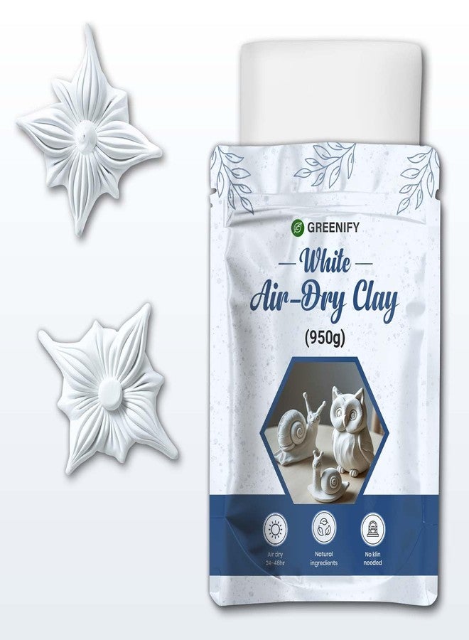 Greenify White Air Dry Clay 950g for Lippan Art, Pottery, Craft Projects, DIY Sculpting, Handmade Modeling, Moulding, and Creative Artwork | Smooth Finish Mouldit Clay for Crafting and Artistic Creations - Image 1