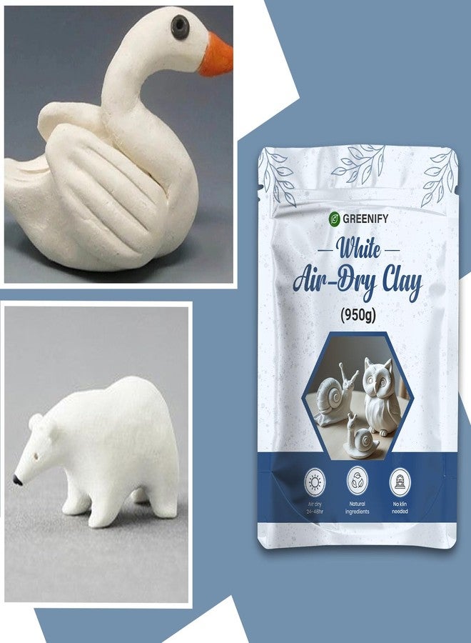 Greenify White Air Dry Clay 950g for Lippan Art, Pottery, Craft Projects, DIY Sculpting, Handmade Modeling, Moulding, and Creative Artwork | Smooth Finish Mouldit Clay for Crafting and Artistic Creations - Image 4
