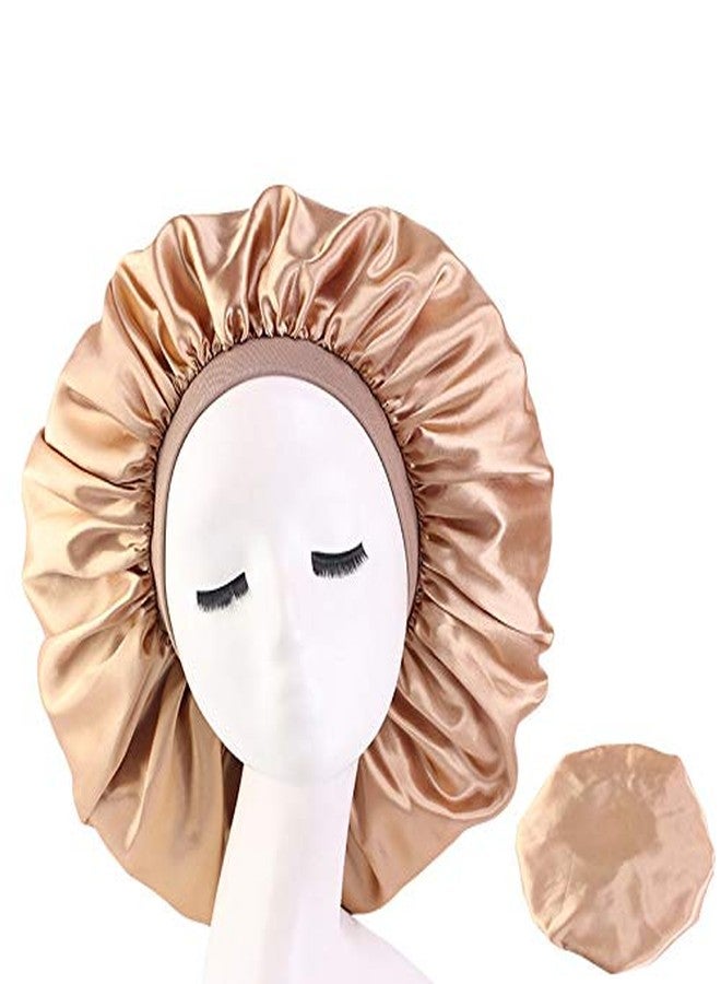 ubrand Deepth 6 Pieces Extra Large Sleep Cap Jumbo Cap Large Satin Bonnet with Comfort Elastic Band (Solid 6pack) - Image 3