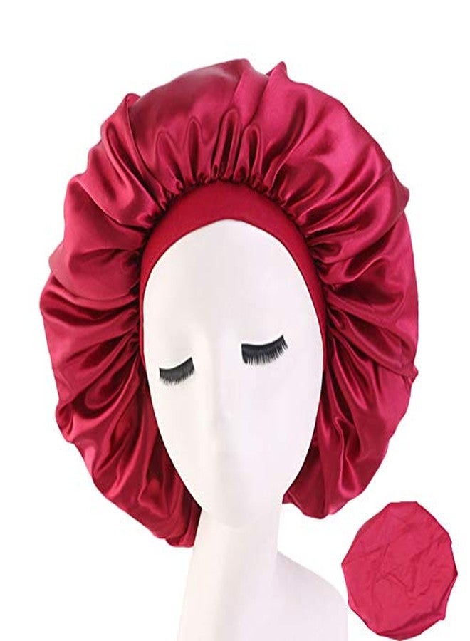 ubrand Deepth 6 Pieces Extra Large Sleep Cap Jumbo Cap Large Satin Bonnet with Comfort Elastic Band (Solid 6pack) - Image 2