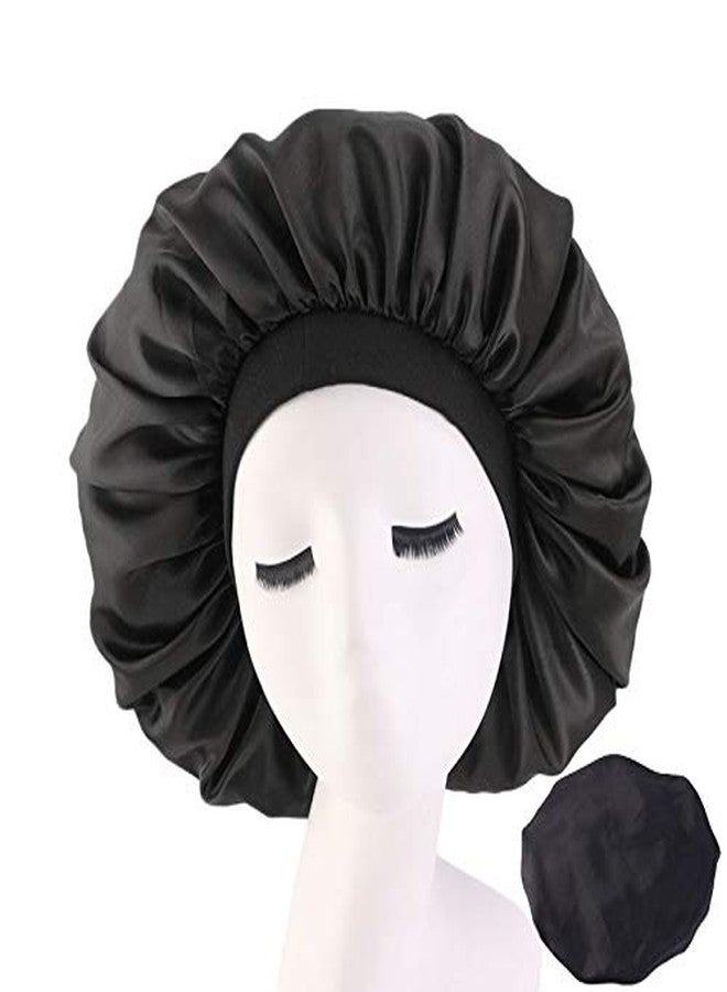 ubrand Deepth 6 Pieces Extra Large Sleep Cap Jumbo Cap Large Satin Bonnet with Comfort Elastic Band (Solid 6pack) - Image 4