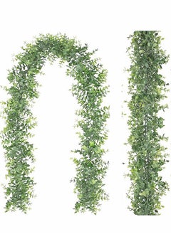 Generic 2 Pack Faux Eucalyptus Garland 6Ft/Pack Artificial Vines Greenery UV Protected Indoor Outdoor for Wedding Table Runner Doorways Decoration  - Image 1