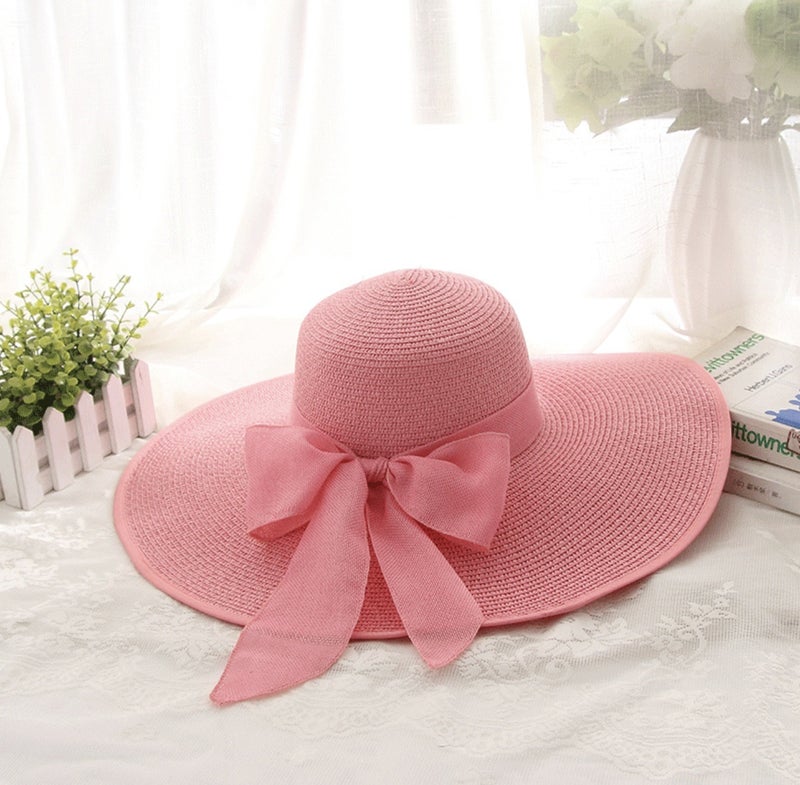 Summer Wide Brim Sun Hat Womens Beach Fashion Khaki - Image 2