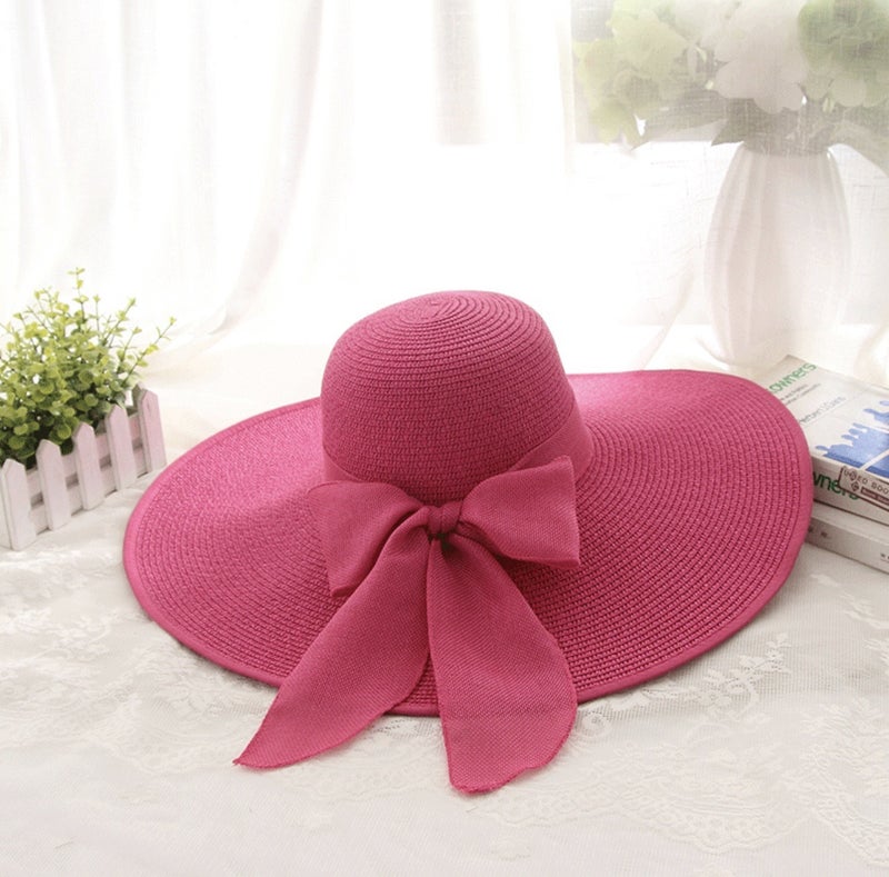 Summer Wide Brim Sun Hat Womens Beach Fashion Khaki - Image 4