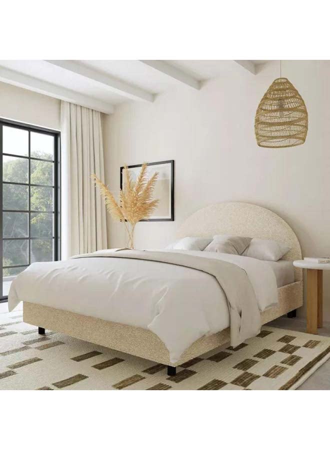 Al Home Supreme Comfort: Swedish Wood King Bed - Prestige Beige Splendor (160x200x140) by Alhome