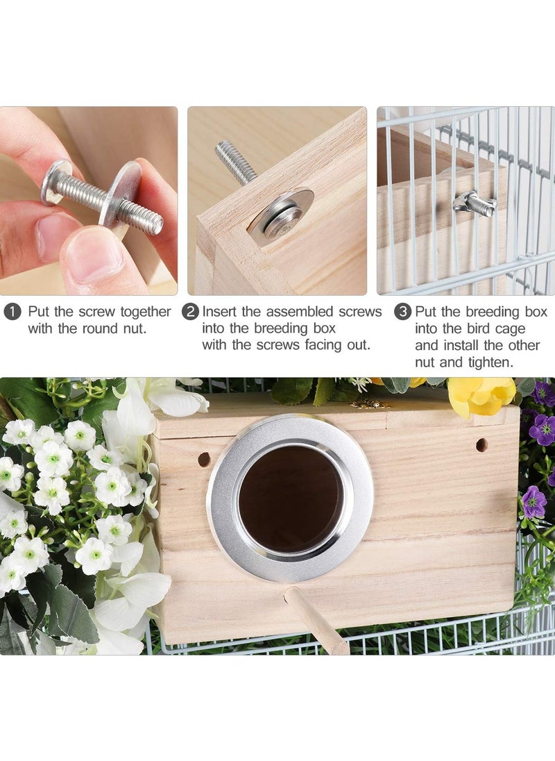 Parrot Breeding Nest Box, Bird Nest Warm Incubator, Left Open Window, Parrot Clear View Window, Bird Nesting Feeding Station House